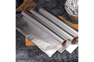 Aluminum foil for food packaging in kitchen