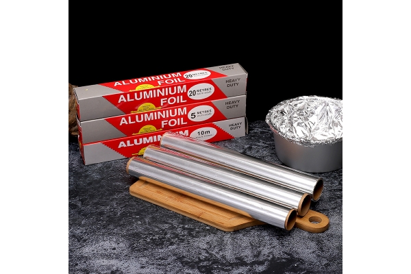 Aluminum foil for food packaging in kitchen